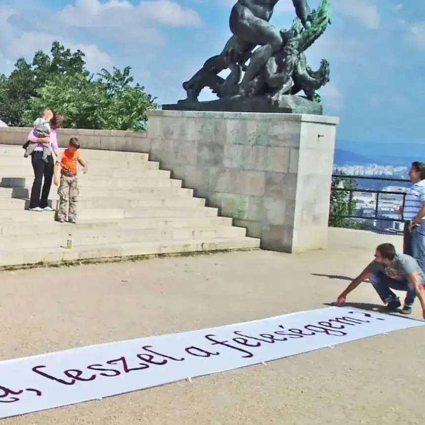 Repülőgéppel városnézés és lánykérés sablon ponyvával
