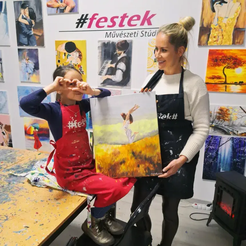 Páros élményfestés Anyuval Sopronban – 40×50 cm-es vászonra
