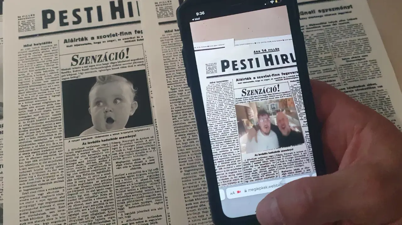 Születésnapi újság telefonnal ránézve elindul a videós köszöntő