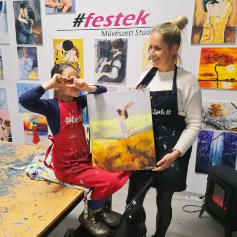 Páros élményfestés Anyuval Sopronban – 40×50 cm-es vászonra