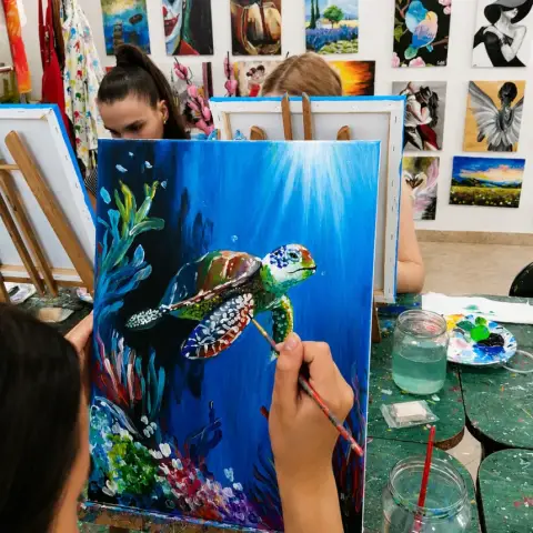 Páros élményfestés Anyuval Győrben – 40×50 cm-es vászonra