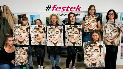 Páros élményfestés Anyuval Sopronban – 40×50 cm-es vászonra 1