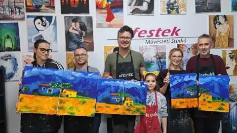 Páros élményfestés Anyuval Sopronban – 40×50 cm-es vászonra 8