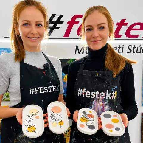 Jesmonite design alátétkészítő workshop Győrben