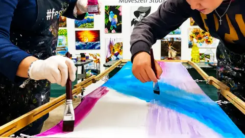 Selyemkendő festő workshop Győrben 3