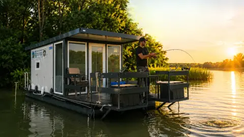 Úszóház a Tisza-tavon motorcsónakkal – Hétköznapi menedék a vízen! 14