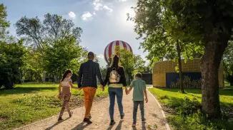 Családi panoráma vadászat a Ballon-kilátóban a Városligetben kosár